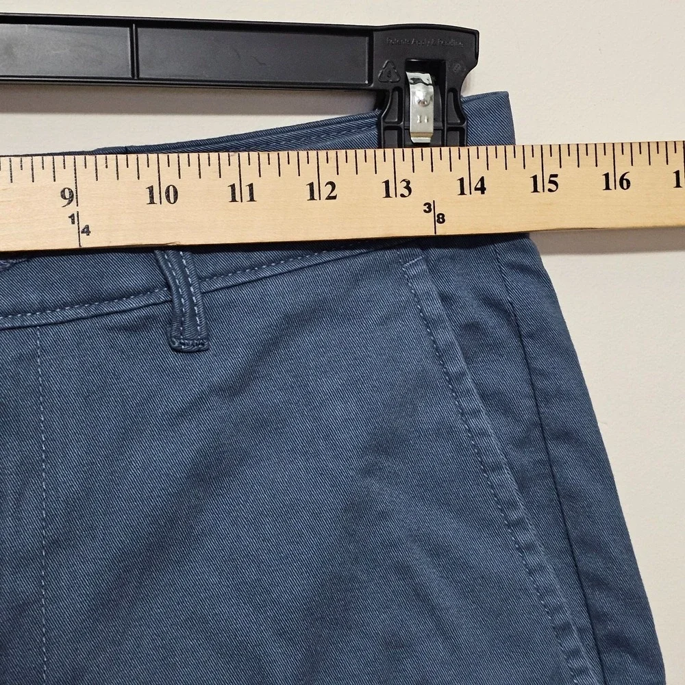Mens Shorts 28 X 8 Blue Classic Fit Flat Front Cotton Stretch Softness‎ 0967